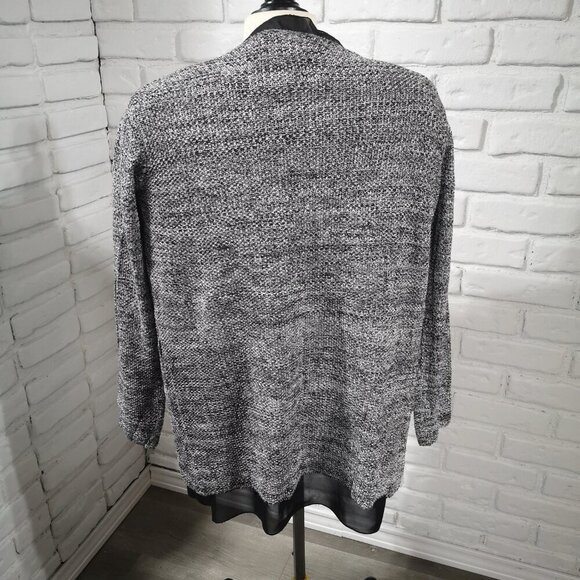 Selection Ladies Size Medium Black & Grey Straight Fit Open Cardigan - Picture 2 of 7